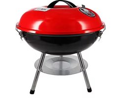 Draagbare Houtskool Barbecue – Ronde BBQ Grill – Voor Camping, Tuin & Picknick – Opvouwbaar & Lichtgewicht – Rood – Apple-vormig