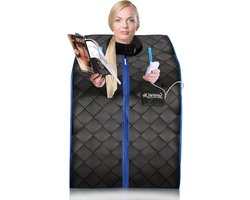 Draagbare Infrared Sauna – Infra Rood Sauna – Thuis Sauna – Mini Sauna – Wellness Tent – Compact 97 cm – 1050 Watt Carbon Verwarming – Inklapbare Stoel Met Voetmat