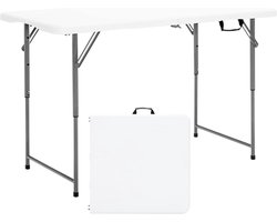 Draagbare Inklapbare Campingtafel en Tuintafel - Verstelbaar in Hoogte voor Feesten en Kamperen - 120 x 60 x 74,5 cm