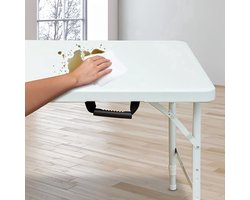 Draagbare Inklapbare Tafel – Uitklaptafel – Campingtafel – Picknicktafel – Werktafel – Verstelbare Hoogte – Lichtgewicht Compact – Stevig Waterbestendig – Eenvoudig Schoon Te Maken – Wit