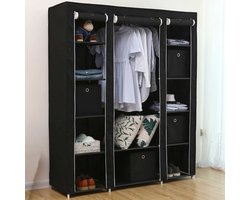 Draagbare Kledingkast, Opvouwbare Kast, 150x45x175 Cm, Zwart