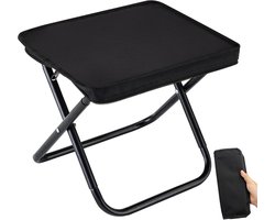 Draagbare Kruk, Kleine Opvouwbare Kruk, Kampeerkruk, Draagbare Opvouwbare Kruk met Draagtas, 12in Draagbare Opvouwbare Stoel, Opvouwbare Kampeerkruk Buiten Voetenbank voor Reizen Wandelen, Hiken, Vissen, Picknick, Barbecue (Zwart)