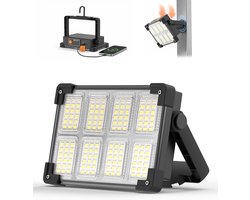 Draagbare lamp - zonne en USB - 4 Dimstanden - Lnstelbare helderheid en kleur - Zwart - Kan mobiele telefoons opladen - Voor buiten en noodverlichting