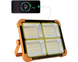 Draagbare LED-werklamp, 100W 1000LM, traploze helderheidsregeling, oplaadbare batterij, LED-vloerlamp geschikt voor noodwerkzaamheden tijdens orkanen.