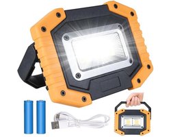 Draagbare LED Werklamp - 30W, 2000 Lumen, Oplaadbaar, Waterdicht, 3 Verlichtingsmodi voor Outdoor en Garage