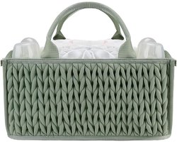 Draagbare Luiermand - Baby Organizer - Babykamer Opbergen - Met Uitneembare Scheidingswanden - 36x23x17 cm - Groen