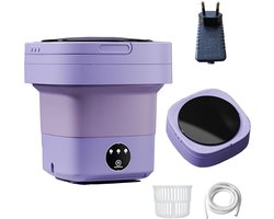 Draagbare Mini Wasmachine - Opvouwbaar Model - Kleine Wasjes - Energiezuinig Ontwerp - 12 Liter - Paars