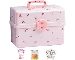 Draagbare Opbergdoos Organizer voor Kinder Haaraccessoires Haarelastiekjes en Clips