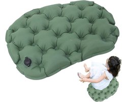 Draagbare Opblaasbare Zitkussen – Licht & Comfortabel Ondersteunend Kussen – Compact Reiskussen voor Stadion, Zwangere Vrouwen, Eettafel & Binnen 25x36cm