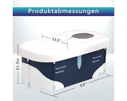 Draagbare Opvouwbare Badkuip voor Volwassenen – Grote Familiebadkuip 140 cm met Metalen Frame – Vrijstaande Badkuip voor Thuis, Tuin, Reizen en Huurhuizen – Eenvoudig Op te Bergen en Lichtgewicht – Industrial Home