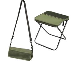 Draagbare opvouwbare buitenstoel – Inklapbaar campingkrukje - campingstoel - vouwstoel - campingstoel opvouwbaar – Met opbergtas met ritssluiting – Wandelkrukje – 31 x 29 x 26 cm – Oxford-stof – Groen