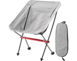Draagbare opvouwbare campingstoel, volledig aluminium frame, compact en draagbaar met draagtas voor wandelen, festivalreizen, backpacken (grijze stijl 1)