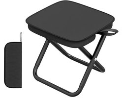 Draagbare opvouwbare kruk - Opvouwbare kruk voor buiten in handtasstijl - Handtasontwerp - Gemakkelijk op te vouwen en op te bergen - Verdikte koolstofstalen buis - Geschikt voor buiten, barbecues, reizen, kamperen - Zwart