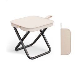 Draagbare opvouwbare kruk - Opvouwbare kruk voor buiten in handtasstijl - Handtasontwerp - Gemakkelijk op te vouwen en op te bergen - Verdikte koolstofstalen buis - Geschikt voor buiten, barbecues, reizen, kamperen - Khaki