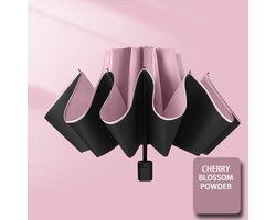Draagbare parasol met UV-bescherming, geschikt voor buitenactiviteiten, 8 baleinen, roze.