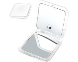 Draagbare reisspiegel met 15-voudige vergroting - Lichtgewicht en compact - Ideaal voor handtas