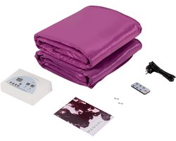 Draagbare Saunadeken – Infrarood Sauna Deken – Volwassenen – Paars – Oxford Stof & PVC – 180x80 cm – Inclusief Afstandsbediening & EU Stekker – 1 Stuk – Opvouwbaar, Waterdicht, Automatische Uitschakeling