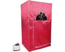 Draagbare Stoomsauna Spa-Tent met Afstandsbediening - 100 x 80 x 170 cm - Rood