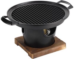 Draagbare Tafelbarbecue - Rookloos Systeem - Houten Frame Aluminium - Compact & Licht - Voor Camping Thuis Barbecue