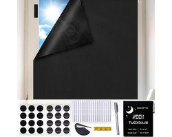 Draagbare verduisteringsgordijnen - Tijdelijke jaloezieën - Verduisterende raamgordijnen - Eenvoudig te monteren - Ramenhoes voor kinderkamer en reisslaapkamer - Puur zwart verduisteringsgordijn zuignappen