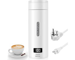Draagbare Waterkoker met Temperatuurregeling - Kleine Draagbare Waterkoker - 500 ml - Elektrische Mini-heetwaterdispenser - met Borstel en Opbergzak - Reis Waterkoker