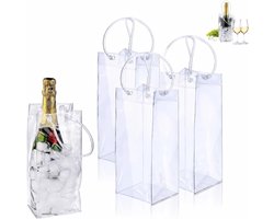 Draagbare Wijnkoeler Tas - Set van 3 Vrijstaande PVC Wijnkoelers, Gel Koelhouder voor Rode, Witte en Mousserende Wijnen