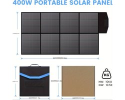 Draagbare Zonnepaneel Oplader – Solar Charger – Zonnepaneel Lader – Mobiele Zonneoplader – Outdoor Solar Powerbank – 400W Vermogen – Opvouwbaar Design – Dubbele USB Snellader – Hoge Efficiëntie Zonnecellen – Duurzame EVA Behuizing