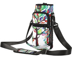 Draagtas voor waterflessen 710 ml - verstelbare schouderriem - neopreen hoes voor sportwaterflessen - Lucky Tree - wandelen reizen