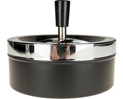 Draaiasbak in mat zwart 14 cm - Draaiasbak tuinasbak voor binnen en buiten.
