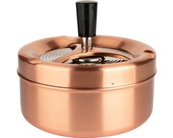 Draaiasbak - rose goud - 13 cm - rond - drukasbak - draai asbak - stormasbak - Terrasasbak