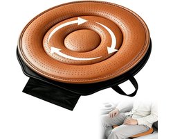 Draaibaar zitkussen voor auto en kantoor, antislip en ademend, ideaal voor senioren en rolstoelgebruikers (bruin)