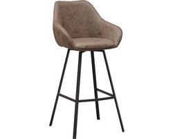 Draaibare Barkruk Groen Eco-leer Elise - Met Armleuning - Zithoogte 79 cm