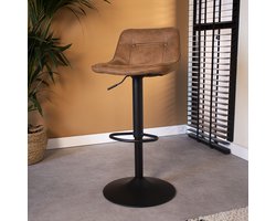 Draaibare barkruk industrieel Keston cognac