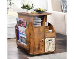 Draaibare Bijzettafel - Draai Tafel Opbergruimte - Woonkamer Organisatie - Wiebelvrije Rotatie - 45 x 45 x 60 cm
