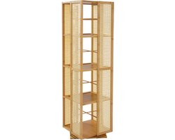 Draaibare boekenkast - Boekenrek - Opberruimte - Voor boekenopslag - Voor boeken en decoratie - 4-laags - 360° draaibaar ontwerp - Wood