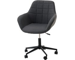 Draaibare bureaustoel - Comfortabele stoel - Thuiswerken - In hoogte verstelbaar - 68 x 82-88 x 62 cm - Donkergrijs