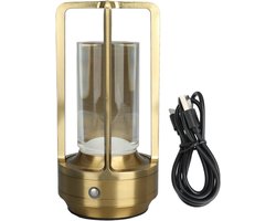 Draaibare Draadloze Tafellamp Oplaadbaar LED Touch Dimbare Lamp Goud Modern Woonkamer