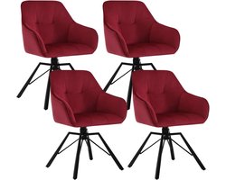 Draaibare eetkamerstoel - draaistoel - fluwelen bureaustoel - ergonomisch ontwerp - comfortabele brede zitting - duurzame constructie - 58,5 cm x 82,5 cm x 54,5 cm