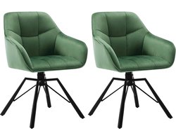 Draaibare eetkamerstoel - draaistoel - fluwelen bureaustoel - ergonomisch ontwerp - luxueus comfort - duurzame constructie - 58,5 cm x 82,5 cm x 54,5 cm