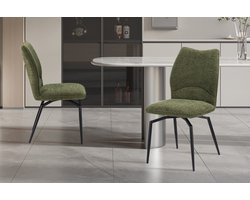 Draaibare Eetkamerstoel Lara - 46x60x89cm - Groen