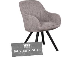 Draaibare Eetkamerstoel met Armleuningen | Ergonomische Gestoffeerde Stoel met Houten Poten | Comfortabele Stoel voor Woonkamer en Bureel