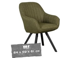 Draaibare Eetkamerstoel met Armleuningen | Ergonomische Gestoffeerde Stoel voor Woonkamer en Bureauruimte