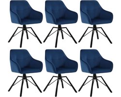 Draaibare Eetkamerstoel - Roterende Stoel - Fluwelen Bureaustoel - Ergonomisch Ontwerp - Comfortabel Zitcomfort - Duurzame Constructie - 58,5 cm x 82,5 cm x 54,5 cm