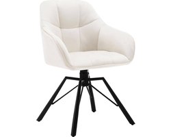 Draaibare Eetkamerstoel - Roterende Stoel - Fluwelen Bureaustoel - Ergonomisch Ontwerp - Comfortabele zitplaatsen - Duurzame constructie - 58,5 cm x 82,5 cm x 54,5 cm