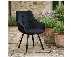 Draaibare Eetkamerstoelen Set van 4 63x54,5x87 cm – 360° Draaibaar, Fluwelen Stoelen met Armleuningen, Ergonomische Rugleuning, Metalen Poten, Belastbaar tot 150 kg, Donkergrijs – Urbanhome