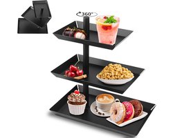 Draaibare etagère met 3 etages voor fruit en gebak