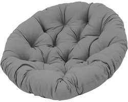 Draaibare Fauteuil - Rotan Stoel - Buiten Zitten - Met Kussen - 100x100cm - Donkergrijs