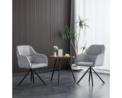 Draaibare Fauteuils Set - Grijze Accentstoelen - Moderne Woonkamer - Zachte Fluweel Stof - Metalen Poten - Grijs