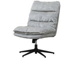 Draaibare Gestoffeerde Bureaustoel met Zachte Stoffen Bekleding - In Hoogte Verstelbaar - 360° Draaibaar - Kantoorstoel - Gamestoel - Volwassenen Stoel - Directiestoel - Computerstoel - Grijs