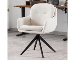 Draaibare gestoffeerde stoel voor woonkamer en kantoor in beige